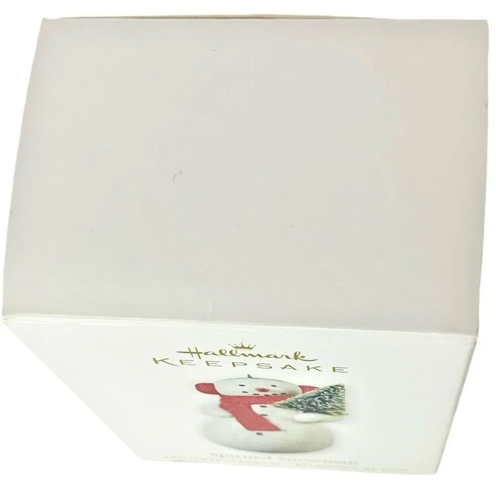 Hallmark Keepsake Spirited Snowman Christmas Tree Ornament 2010 Crackled Finish‎